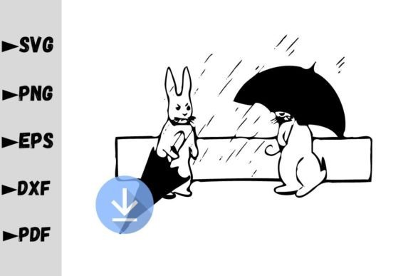 Bunnies in the Rain SVG for Website and Editorial Design