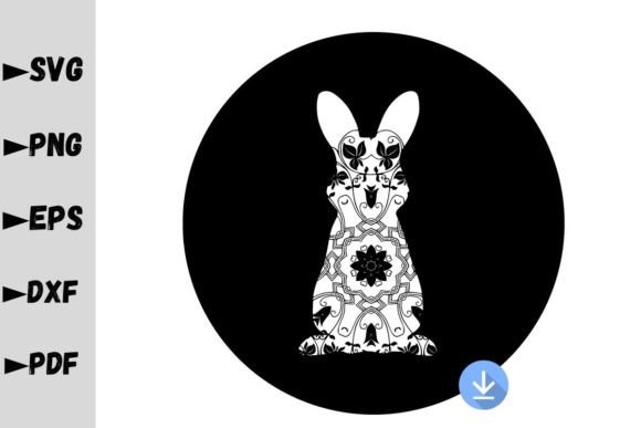 Bunny Mandala Silhouette Graphics for Crafts