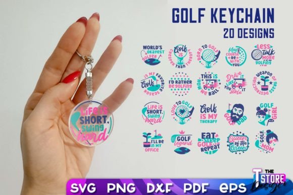 Golf SVG Keychain Bundle for Crafts and Graphics