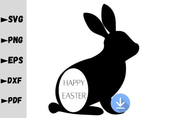 Happy Easter Bunny Silhouette for Local Business Graphics