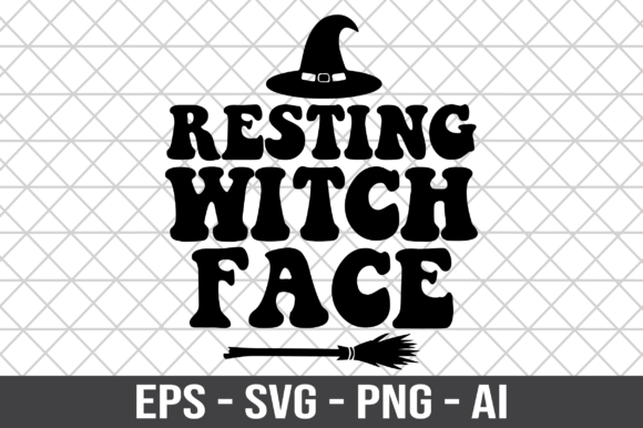 Resting Witch Face Retro SVG for Crafts and Graphics